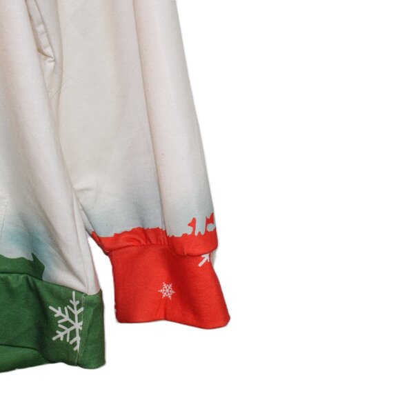 Christmas Sweatshirt Hoodie Christmas Tree's Orange Green White… - Picture 5 of 8